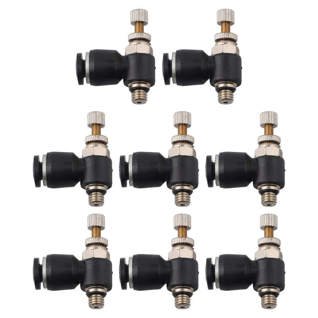 8Pcs Air Flow Speed Control Valve Connector Tube Hose Pneumatic Push In Fitting Gardening Tools Replacement Garden Tools