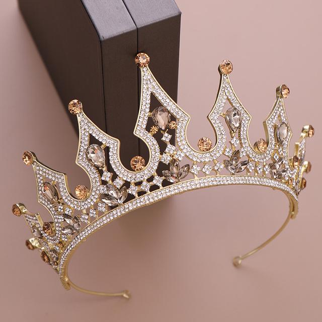 Accessori per Capelli da Sposa Tiara e Corona di Cristallo Oro Rosa Copricapo da Sposa Ornamenti Tiara Corona da Sposa Copricapo Gioielli per Capelli oro