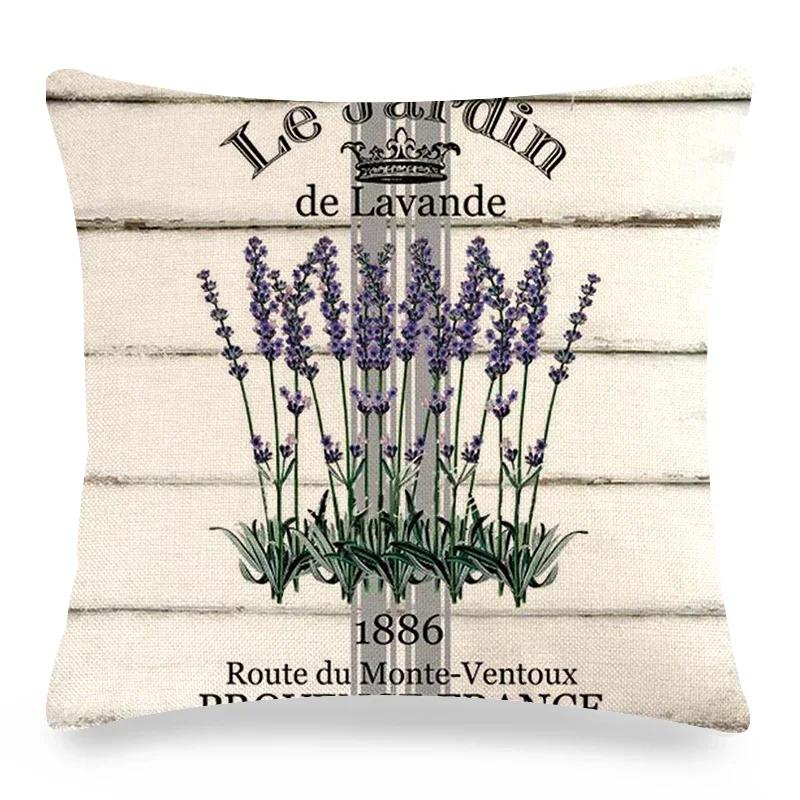 Vintage Poster Lavender Print Collection Polyester Pillowcase Pillowcase Pillowcase Home Decor Lathe Bedding