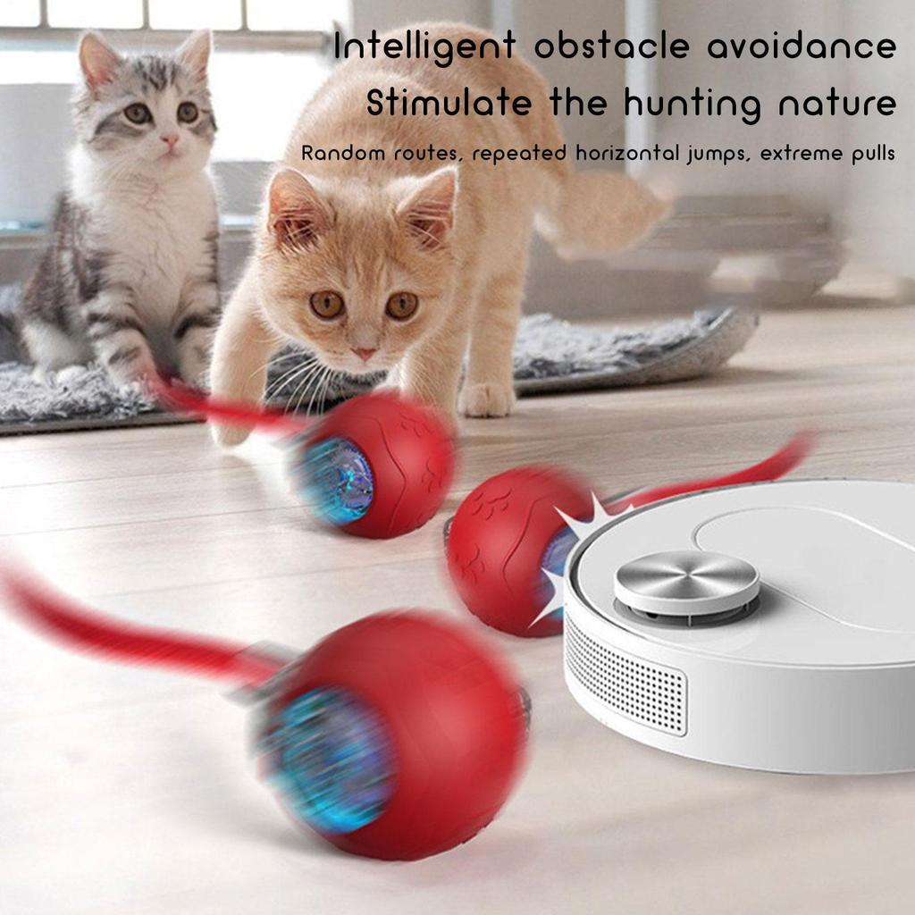 Electric Cat Ball Toy With Rope Fun Rechargeable Puppy Game Silicone Jumping Ball Cat Toy For Indoor Play Enrichment Exercise