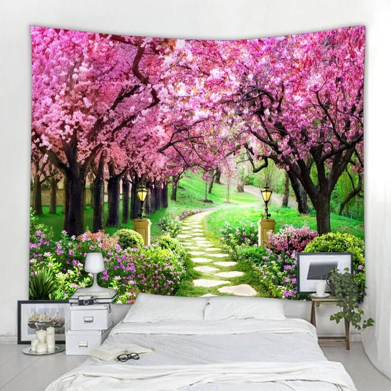 Natural Wall Tapestry Mandala Garden Landscape Bohemian Room Decor Psychedelic Tapiz Hippie Bedroom Hanging Cloth