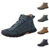 Men's Leather Boots Fashionable Hand-Stitched Boots Flat Boots Lace-Up Casual Shoes