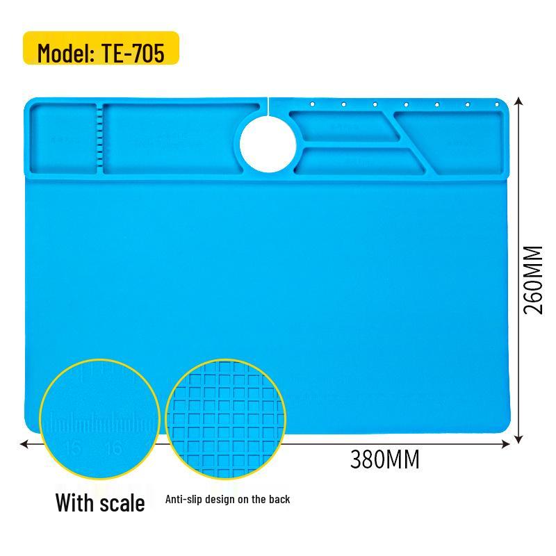 Heat-Resistant Silicone Repair Pad with Magnetic Screw Slots for Phone and Motherboard Repairs