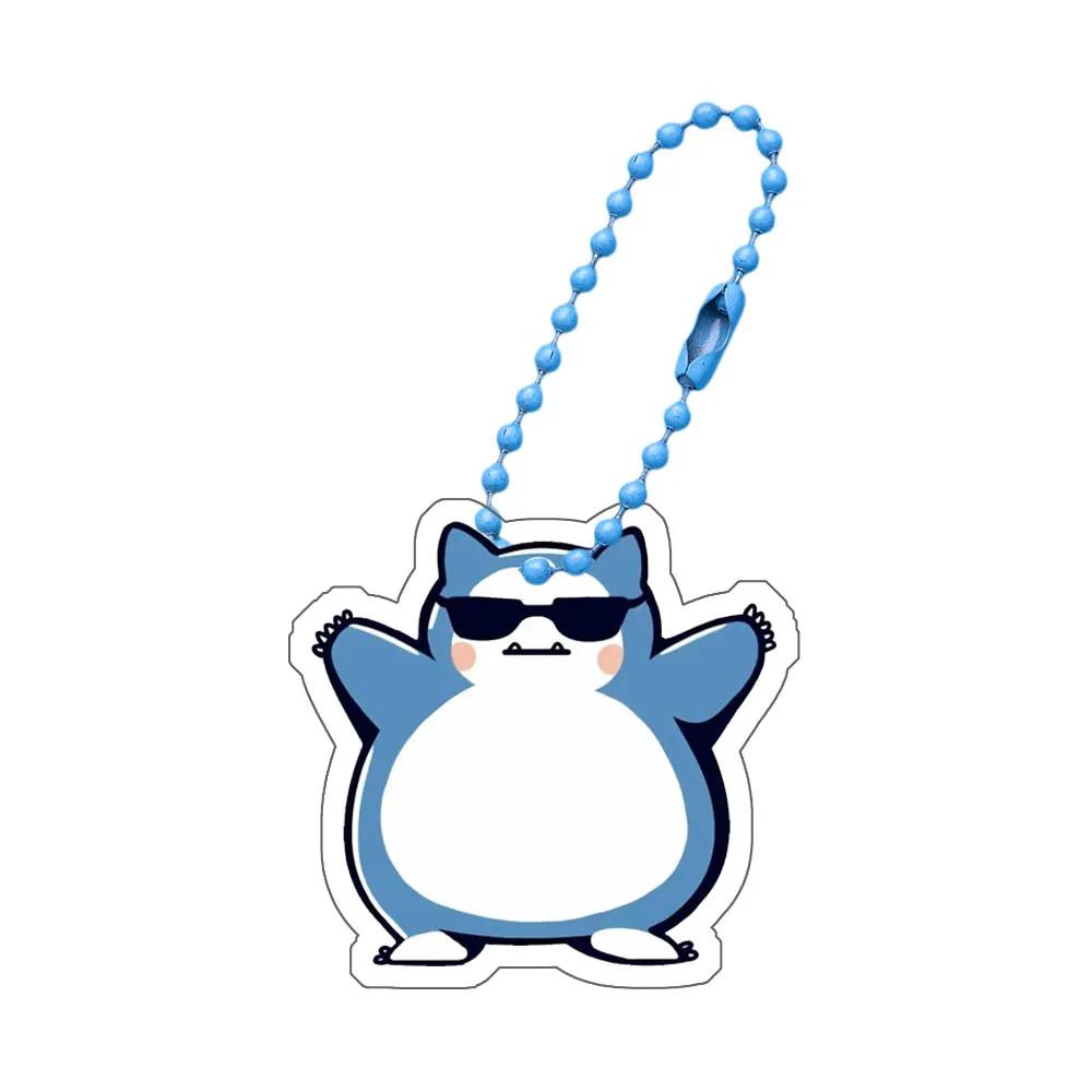 Anime Pokemon Charmander Psyduck Bulbasaur Gengar Squirtle Jigglypuff Mew Snorlax Pikachu Acrylic Keychain Bag Pendant 5cm Gifts