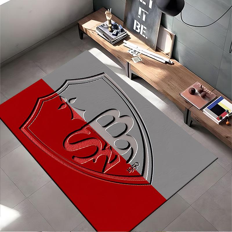 Red and Gray Shield Logo Carpet suitable as a non-slip mat for the living room or bedroom sofa