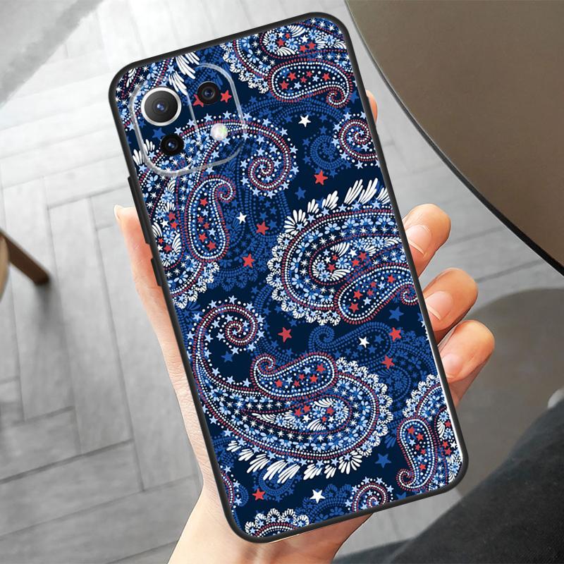 Coque à motif bandana sans couture pour Xiaomi 15 Pro, 13, 14 Ultra, 11T, 12T, 13T, 14T Pro, POCO F7, X7 Pro, X3, X5, X6, F5 et F6