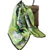111% silk silk scarf women's spring new oil painting white rose mulberry silk scarf fashionable versatile and elegant 71 square scarf