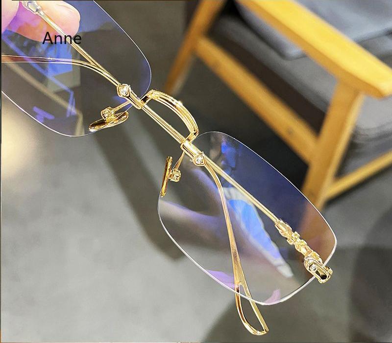 New Rimless Reading Glasses Luxury Women Men Presbyopic Glasses Blue Light Blocking Frameless Far Sight Eyewear Diopter To +4.0
