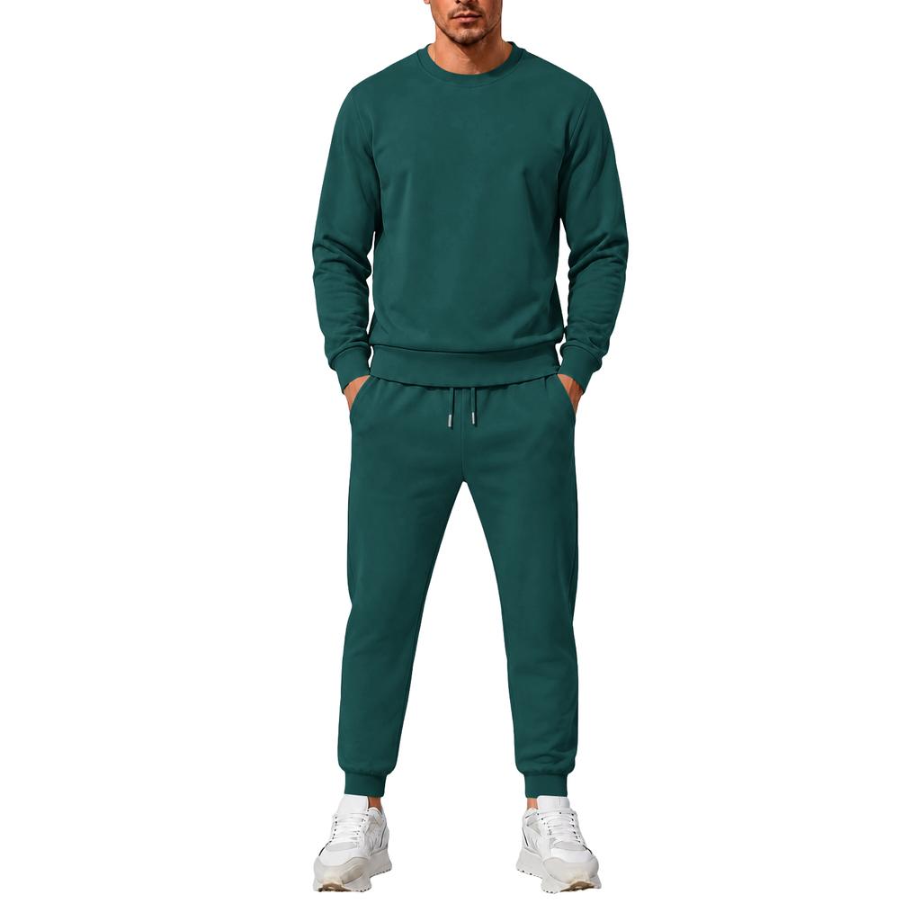 Men's Hooded Sweatshirt and Sweatpants 2 Piece Set Casual Athletic Outfit