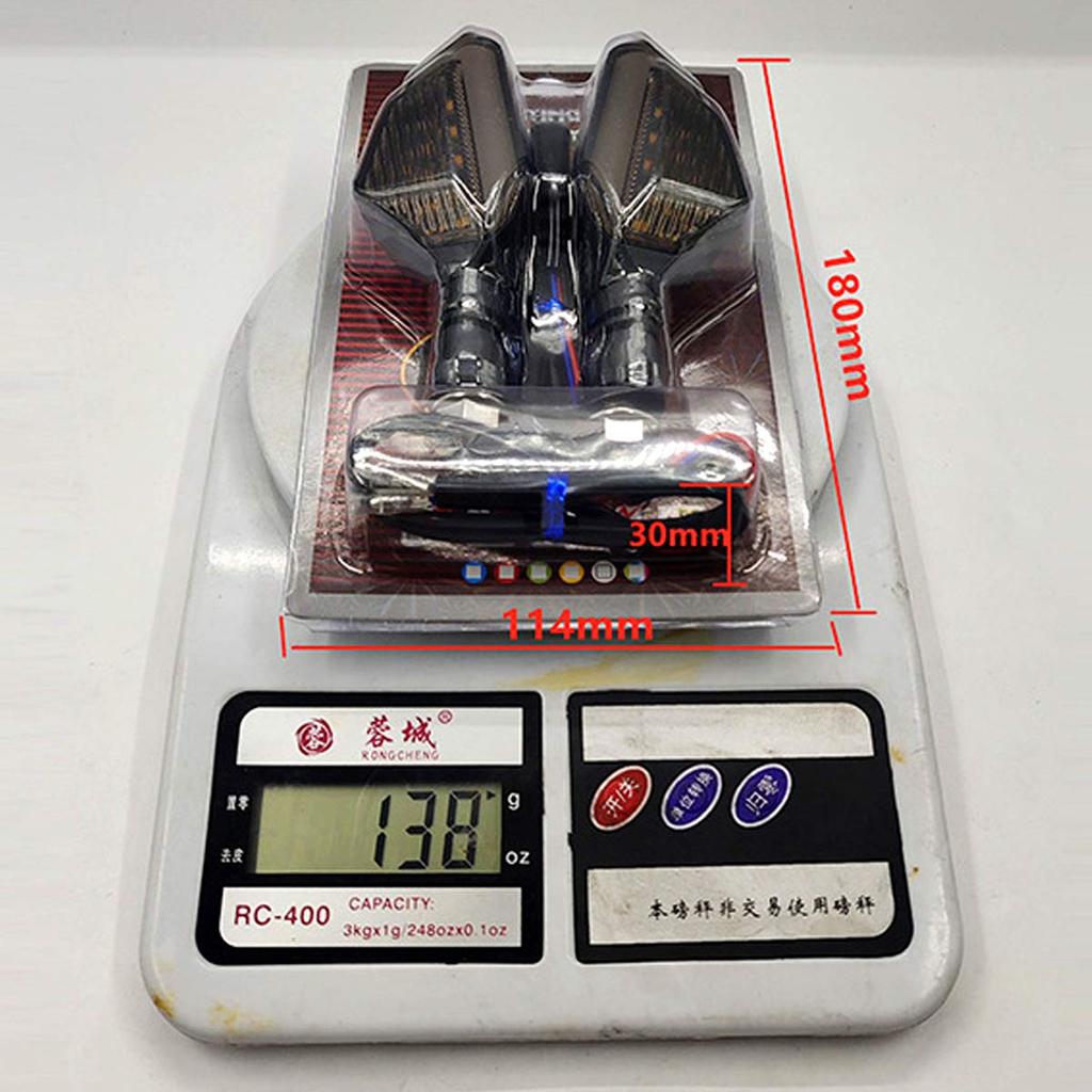 MDLUFY Motorrad-Blinker, 2 Farben, Universell einsetzbar, LED Sequenzieller Blinker, Fahrrad,