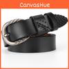 Waist Cowhide Womens Belt With Metal Pin Buckle Dress Suit Shapewear Belt