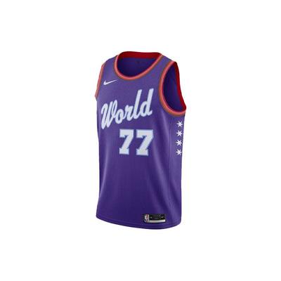 Rookie Game SW Fan Version Chicago Luka Doncic No. 77 Basketball Jersey Men Tops Blue CU8615-509