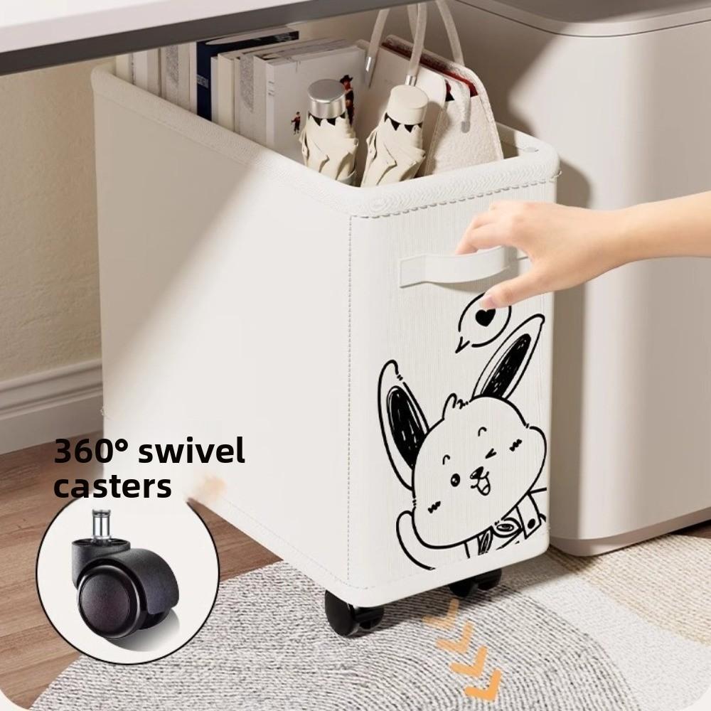Oxford Cloth Foldable Storage Basket Space Saving with Wheels Multifunctional Corner Shelf Large Capacity Storage Rack