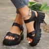 Sandali Estivi da Donna Piattaforma Punta Aperta Fondo Spesso Scarpe da Festa Donna Cinturino con Fibbia a Catena Metallica Calzature Casual