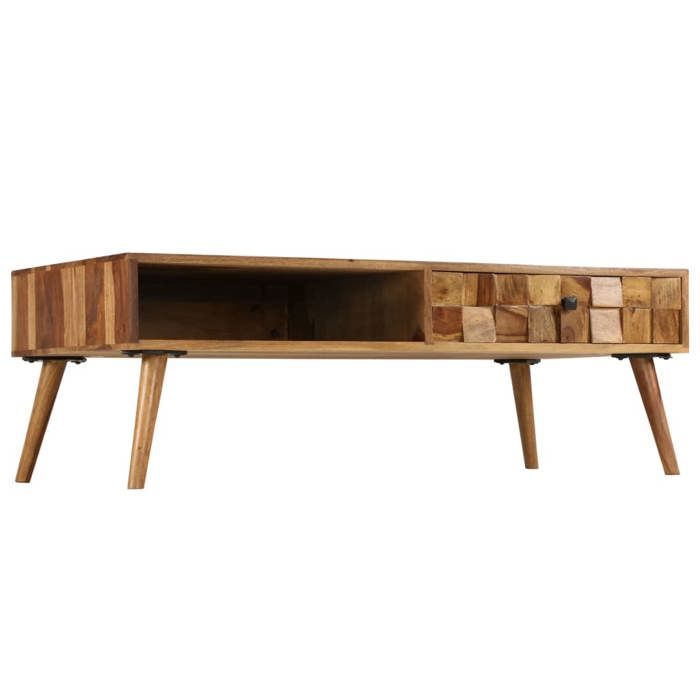 VidaXL Table Basse Bois Sesham Massif avec Finition Miel Table de Salon Meuble 246201