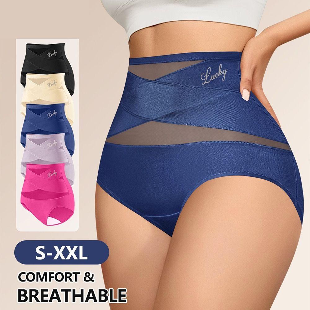 Lift Hip and Tummy Shapewear Briefs Mesh Panel High Waisted Underwear Daily Outfits