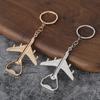 Airplane Bottle Opener Keychain Metal Aircraft Model Keychain Fun Bag Charm Novelty Bottle Opener Gift for Airplane Lovers