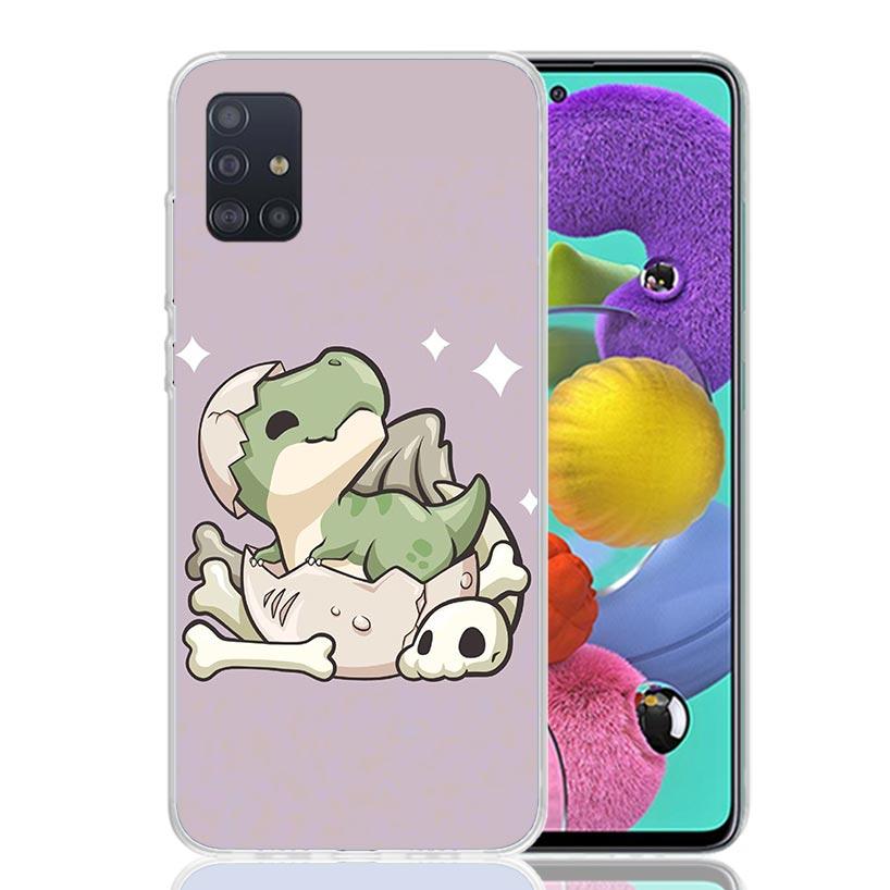 Dinosaur Cartoon Cute Phone Case For Samsung Galaxy A52 A32 A22 A12 A02S A50S A30S A51 A31 AA71 Note 20 Ultra 10 S10 Plus Galaxy