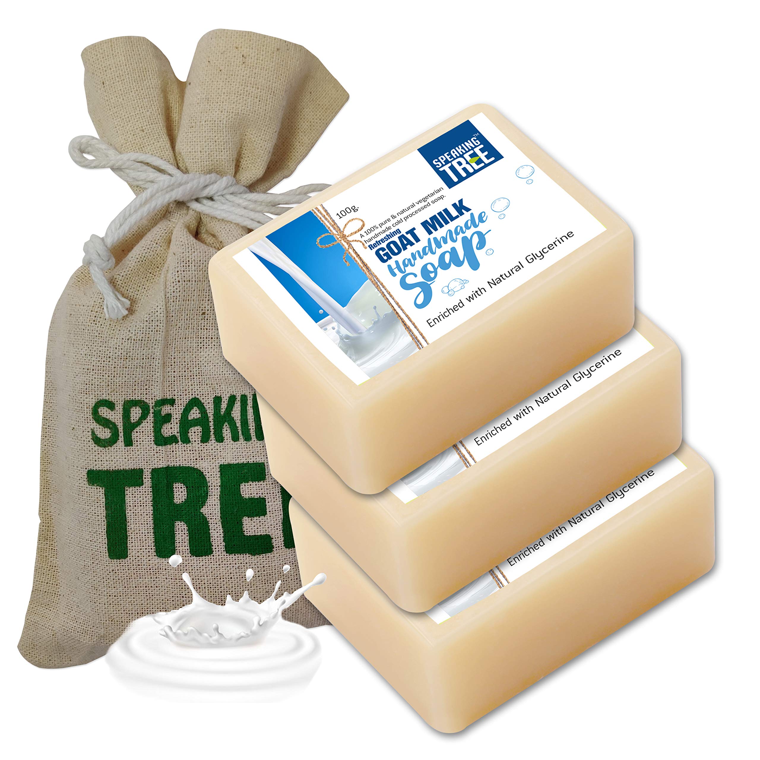 Speaking Tree Refreshing Goat Milk Handmade soap (Pack of 3)