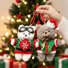 Soft Christmas Plush Pendant Stuffed Animal Xmas Bag Charm Goggles Bear Keychain  Couples Keepsake