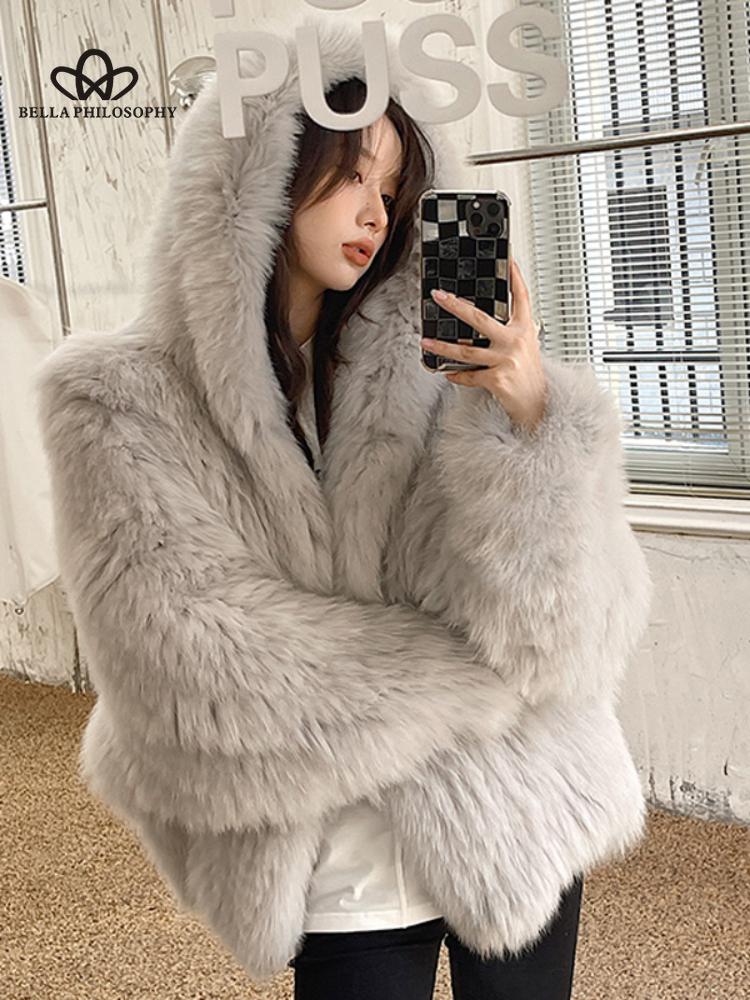 Kvinne Vinter Langermede Klær Mote Fuskepelsjakke Elegant Tykk Varm Fuskepelsjakker for kvinner