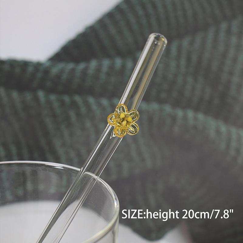 Květinová skleněná brčka Opakovaně použitelná brčka na pití Roztomilé brčko na festivalovou párty Svatbu Koktejlový bar Pláže