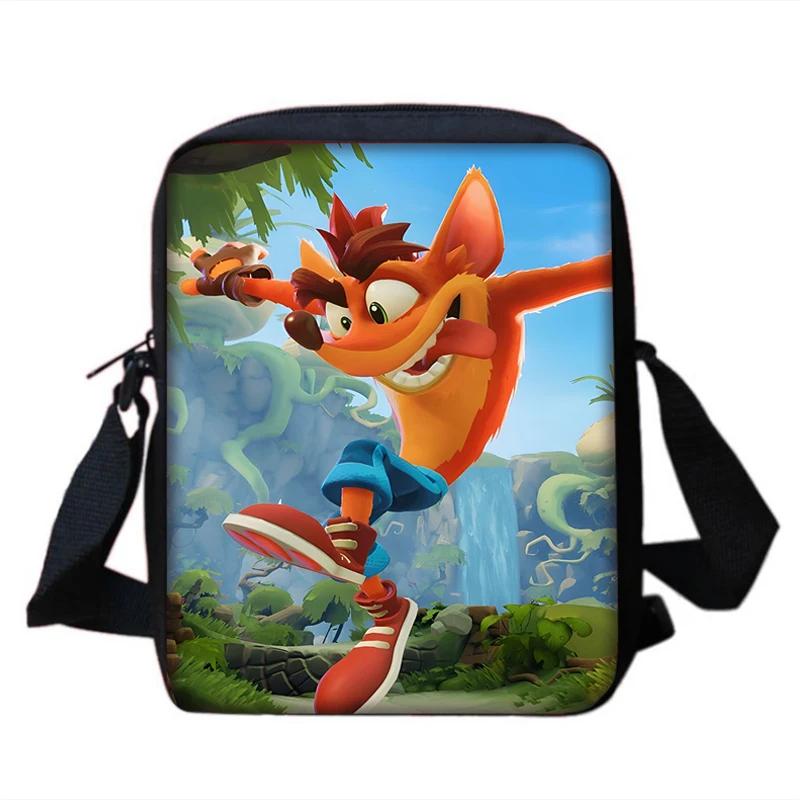 Child Backpacks Cartoon Crashs Bandicoots Shoulder Bag Pencil Case Pupil Large Capacity School Bags For Boys Girls Best Gift