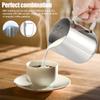 2/1pc Coffee Milk Frother Cup 350ML Milk Frothing Jug Stainless Steel Milk Pitcher Cup with Spoon for Making Cappuccino Espresso