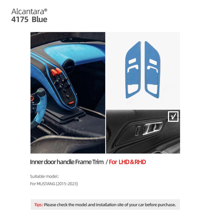 Make of Alcantara Betterhumz For Ford Mustang 2015- Auto Door Bowl Handle Trim Sticker Tuning Decor Car Interior Accessories