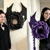 Gothic Fantasy Dragon Wreath Ornament Dark Style Dark Flying Dragon Sculpture  Bedroom