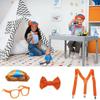 Authentic Blippi Role Play Set With Clip-on Bow Tie Glasses And Soft Cloth Hat