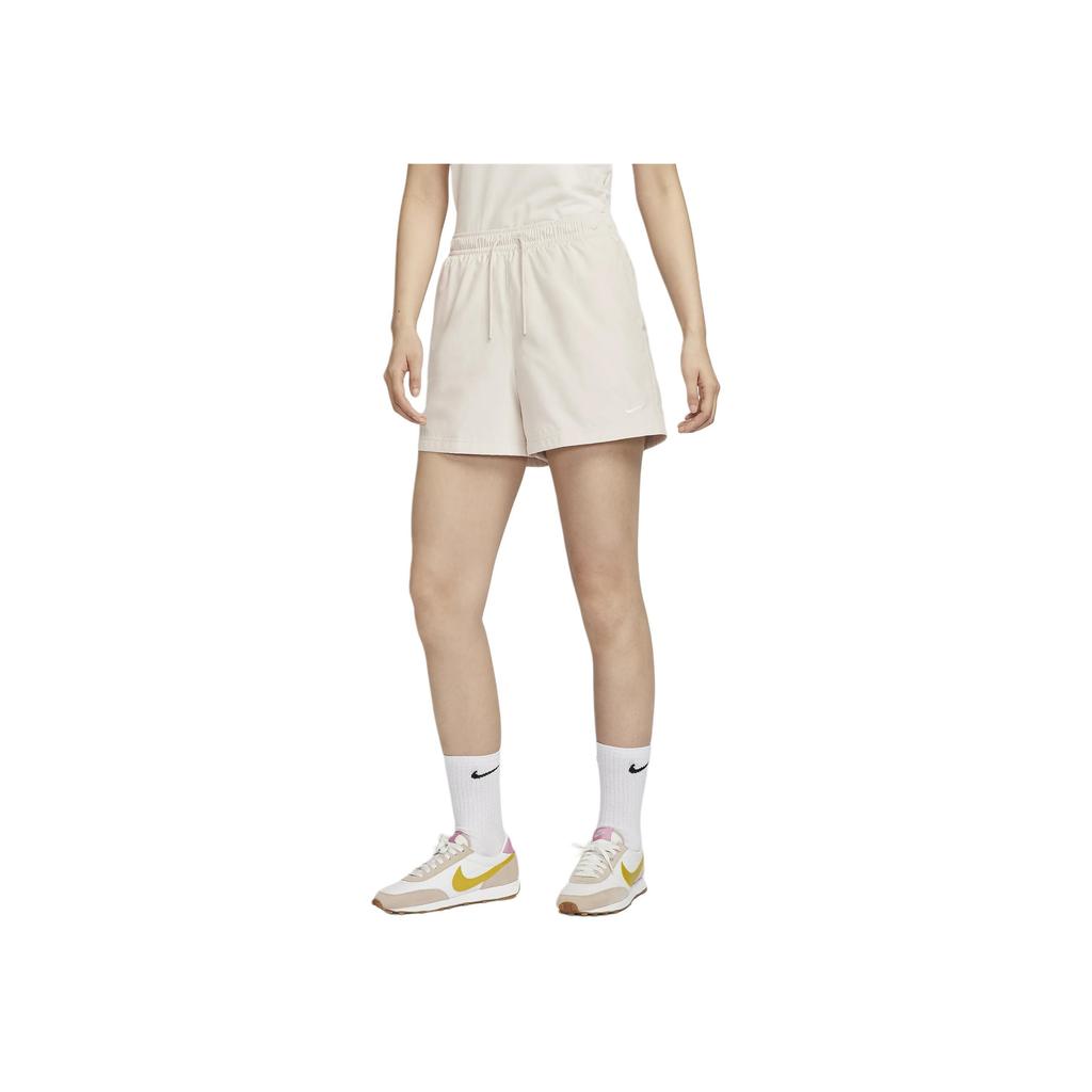 Nike Sportswear Mid-Rise Lace-Up Fashion Fit Three-Quarter Cool Casual Shorts Women Shorts Beige FV7558104