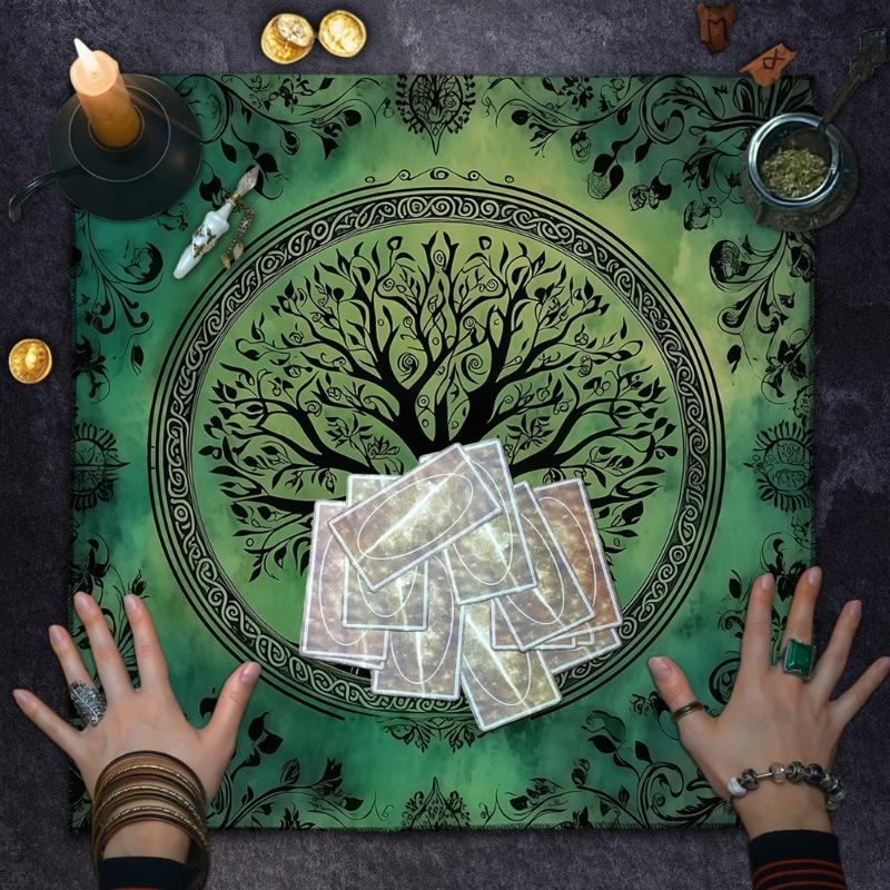 Tarots Tablecloth Big Tree Pattern Astrology Altars Cloth Divinations Card Table Cloth Tapestry Witchcrafts Supply
