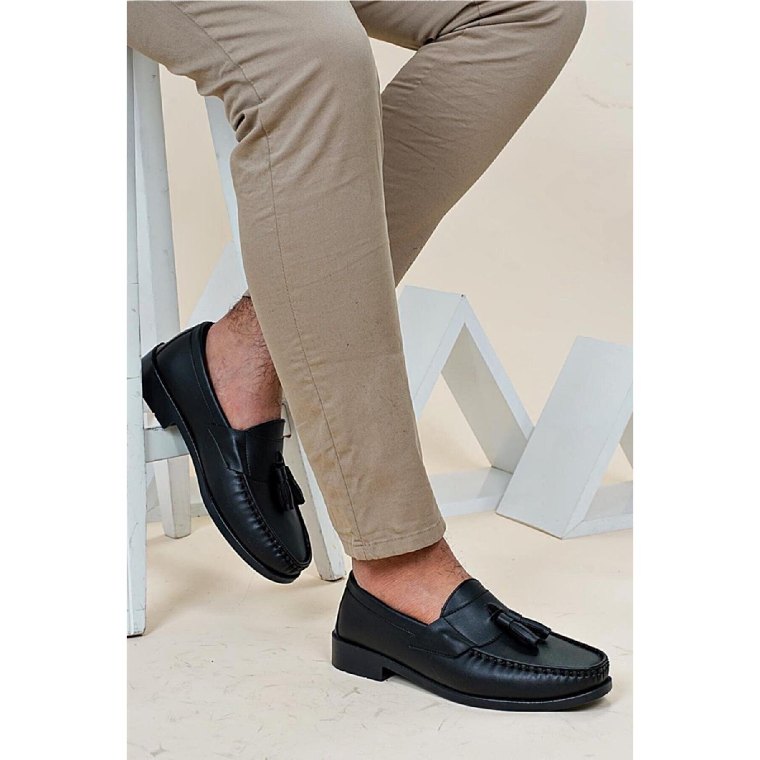 

Corcik Black Tasseled Classic Men s Shoes 36 чорний