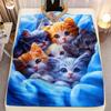 Adorable Kittens HD Print Flannel Blanket  Lightweight Soft AntiPill Cat Lover Sofa Travel Gift