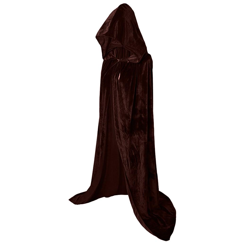 Unisex Cloak Retro Party Cape Balls Show Clothings Halloween Witch Hooded Cloak Party Fashion Scary Halloween Cosplay Costume