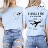 T-shirts Graphiques Choses que je Fais pendant mon Temps Libre, T-shirts Mode d'Été Avions de Voyage, T-shirts Manches Courtes pour Femmes, Vêtements