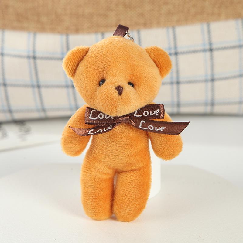 One-piece Teddy Bear Pendant Keychain with Bow Tie - Plush Toy Doll.