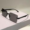 Rimless Square Sunglasses Fashion Vintage Gradient Outdoor Sun Glasses Women  Ins Trendy Brand Design Decor Shades