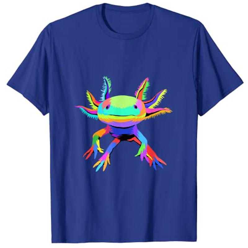 Pop Cute Art Axolotl TShirt Graphic Tee Cartoon Apparel Animal Lover Aesthetic Clothes Short Sleeve Blouses Gift for Boys Girls