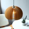 Japanese Style Vintage Pumpkin Pendant Lights Bedroom Bedside Hanging Wood Lamp Modern Dining Room Home Decor Lighting Fixtures