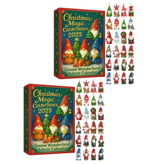 Gnome Advent Calendar Christmas Countdown Calendar with 24 Gnomes Festive Gnome Decorations for Kids Xmas New Year Gift