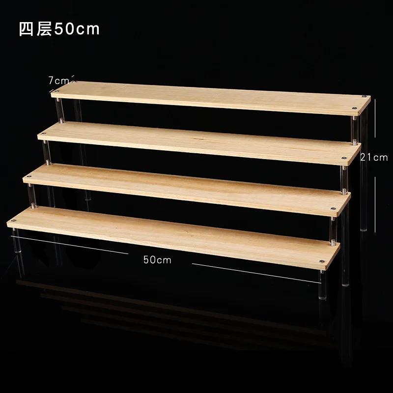 Acrylic Wooden Display Riser Stand for Funko POP Figures,Earring Ring Holder Cupcake Stand,Perfume Stand Organizer Display