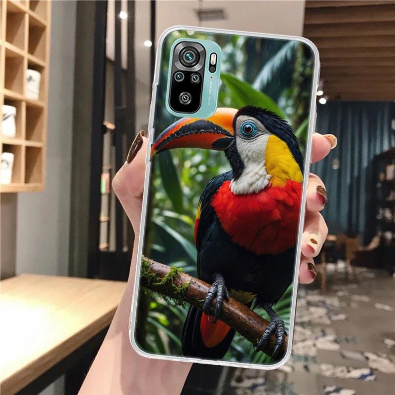 Tropical Toucan Soft Phone Case For Xiaomi Redmi Note 14 14S 13 12S 12 11S 11 11E Pro Plus 11T 10S 10 9S 5G Pattern Cover Redmi