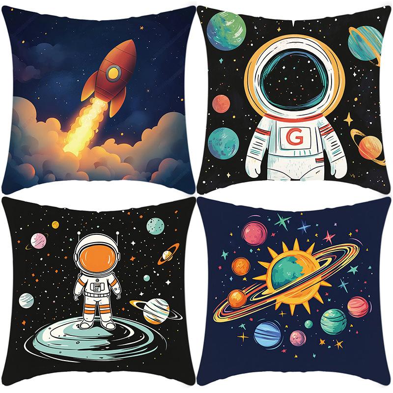 

Красивые Космические Галактические Планетарные Льняные Наволочки Наволочки Набор из Четырех 45 * 45Cm pillowcase