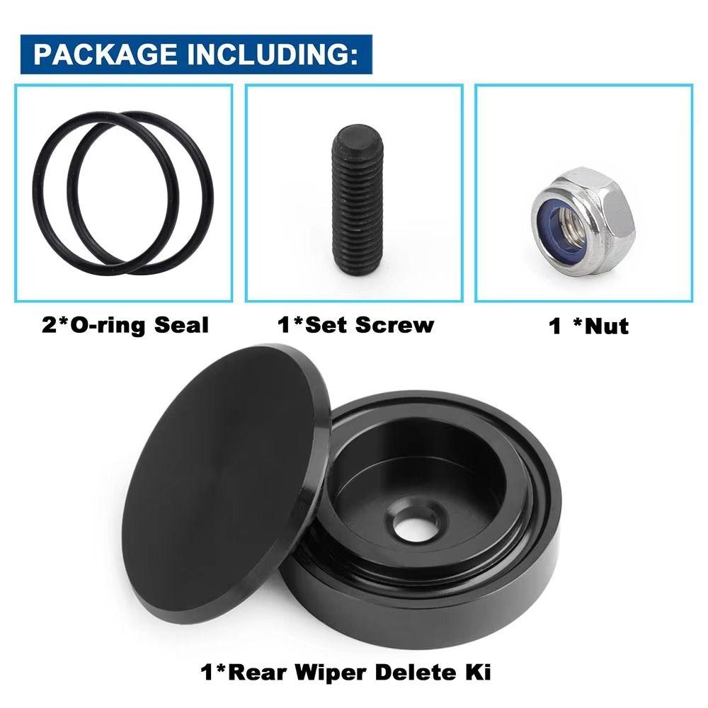 1Set Dop Argintiu cu Orificiu Capac Negru Accesorii Auto Durabil Kit de Ștergător Spate Eliminat