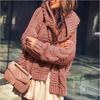 Women's Chunky Cable Knit Cardigan Hat Set - 2025 Autumn/Winter European & American Style Solid Sweater