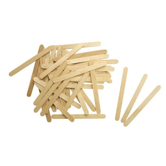 Bâtonnets - Bois - 11,4 cm de longueur - Loisirs créatifs - Sachet de 50 pièces
