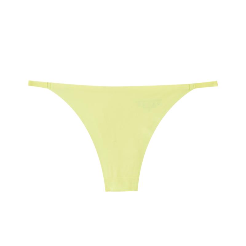 European and American Seamless Ice Silk Low-Waist Thong with Cotton Crotch - Breathable, Sexy Ladies' Underwear