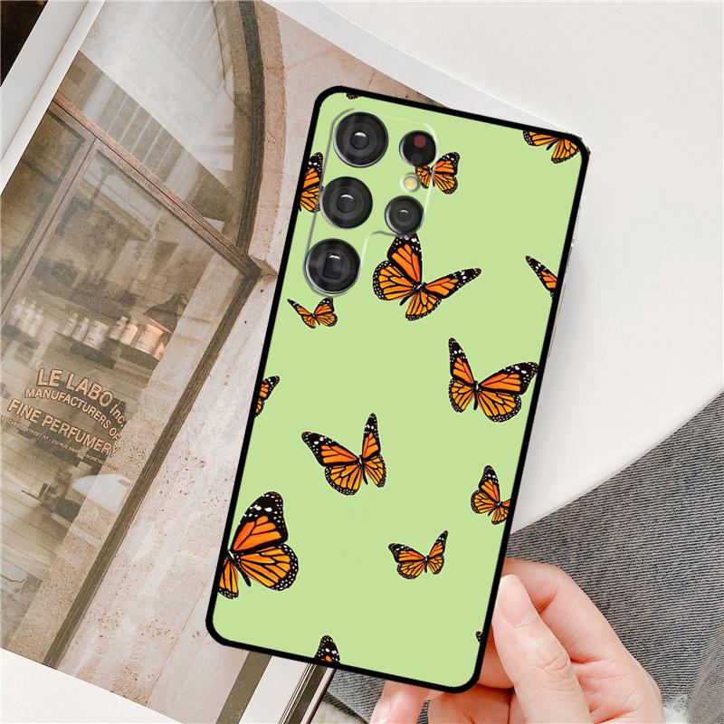 Cute Aesthetic Butterfly Phone Case For Samsung Galaxy S24 Ultra S9 S10 S20 S21 S22 S23 Plus S24 FE S25 Ultra Cover